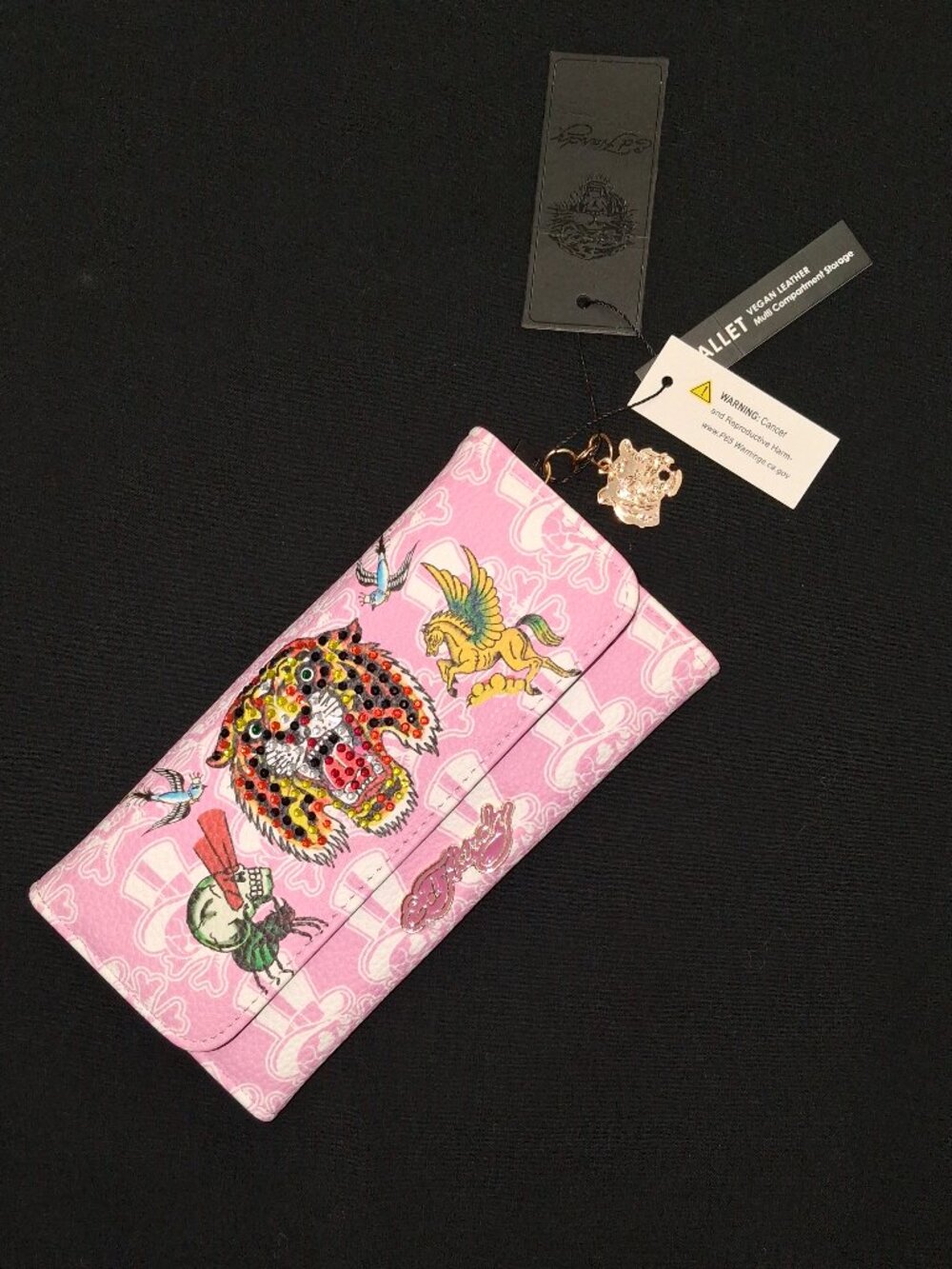 Ed Hardy Pink Rhinestone Tattoo Wallet